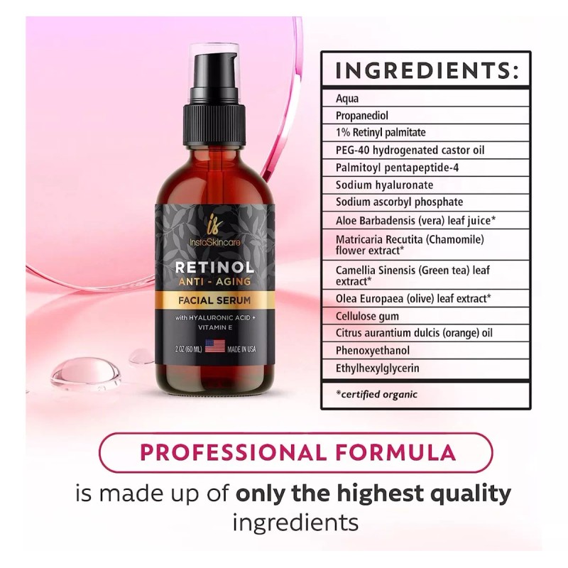 Instaskincare Suero De Retinol De Doble Tamaño Con Ácido Hia