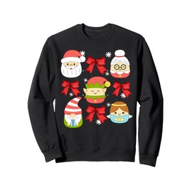 Santa Claus Granny Claus Gnome Elf Christmas Pajama Matching Sweatshirt