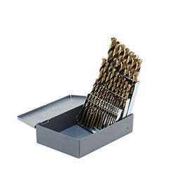 Shars 1/16-1/2" by 64ths 29 Pcs M35 Cobalt Straw Finish Jobber Drill Set with Huot Index Box 135° Point Angle 404-2260C P(