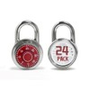 XanHen 24 Pack Combination Padlocks, Red, Indoor Use, 3 Digit