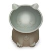 NICE PAWS - Tilted Elevated Cat Food Bowl - White/Grey/Blue/Pink