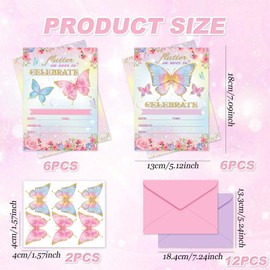 Delightful Birthday Invitations - Charming Mermaid Themed Birthday Party Invitations Perfect for Girls - Pack of 12 Cards with Envelopes and Stickers - Premium Caliber, Unique Design