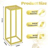 TUSPEU Gold Cylinder Stands for Party,2pcs Wedding flower stand,Metal Square