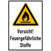 Daged Warning! Fire Hazardous Substances Sticker 23 x 16 cm