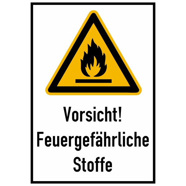 Daged Warning! Fire Hazardous Substances Sticker 23 x 16 cm