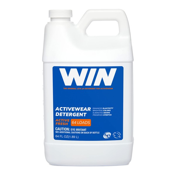 WIN Activewear Detergent - Active Fresh 64 oz Bottle - Sports Detergent for Sweaty Workout Clothes - Removes Odor from Running Cycling Yoga Apparel and Football Hockey Lacrosse Soccer Uniforms