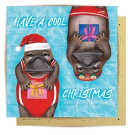 La La Land Greeting Card Swimming Platypus