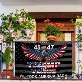 Trump 45th 47th President Flag Trump Vance Won Took America Back Flag for Yard Bedroom Garden Car Outdoor Decor with 2 Brass Grommets