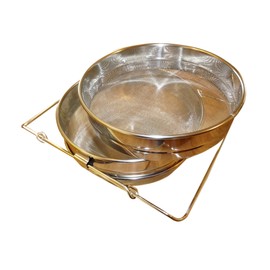 Beekeeping Supplies UK Ltd - Honey Strainer with two separate sieves - made from stainless steel - with extending arms