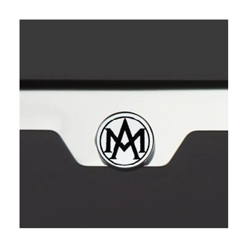 KA Chrome Aston Martin Logo Black Letter Laser Etched Engraved