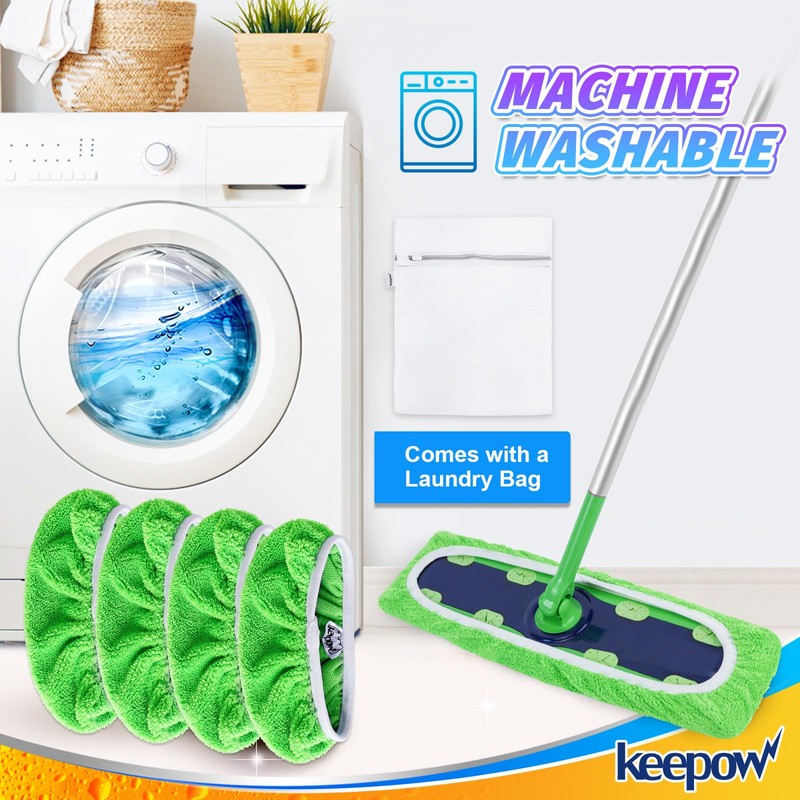 KEEPOW Reusable Wet Pads Refill XL Compatible with Swiffer XL