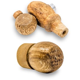 Red Head Barrels Wooden Oak Spigot and Bung Set, Small Oak Barrel Replacement Spigot (½-inch) and Bung (⅝-inch)