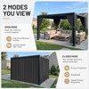 10'X12' Gazebo Curtains Outdoor Waterproof with Hanging Rings, 4-Panel Double