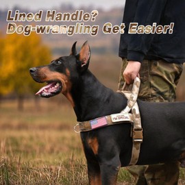 Forestpaw No Pull Dog Harness - Soft Flannel Padded Tactical Dog Vest Harness with Quick Release Buckle, Adjustable Reflective Pet Harness for Small Medium Dogs Walking Training,Brown Camouflage S