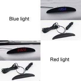 Baceyong Car Temperature Clock, Universal Digital Thermometer Clock for Car Dashboard with BYD Interior Display, Blue