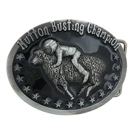 Yippo Accessories Mutton Busting Champion Western Cowboy Black Enamel Belt Buckle