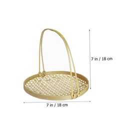 BIUDECO 1Pc Bamboo Hand Basket Elegant Woven Storage Container for Home Multi Use Utility Rustic Style for Weddings Showers and Special Occasions Height