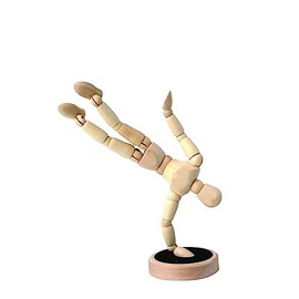 Artist Manikin Posable Figure - 4.5” Magnetic Wood Mannequin Form for Human Figure Drawing - Full Body Mini Wooden Art Model on Stand - Life Drawing Supplies