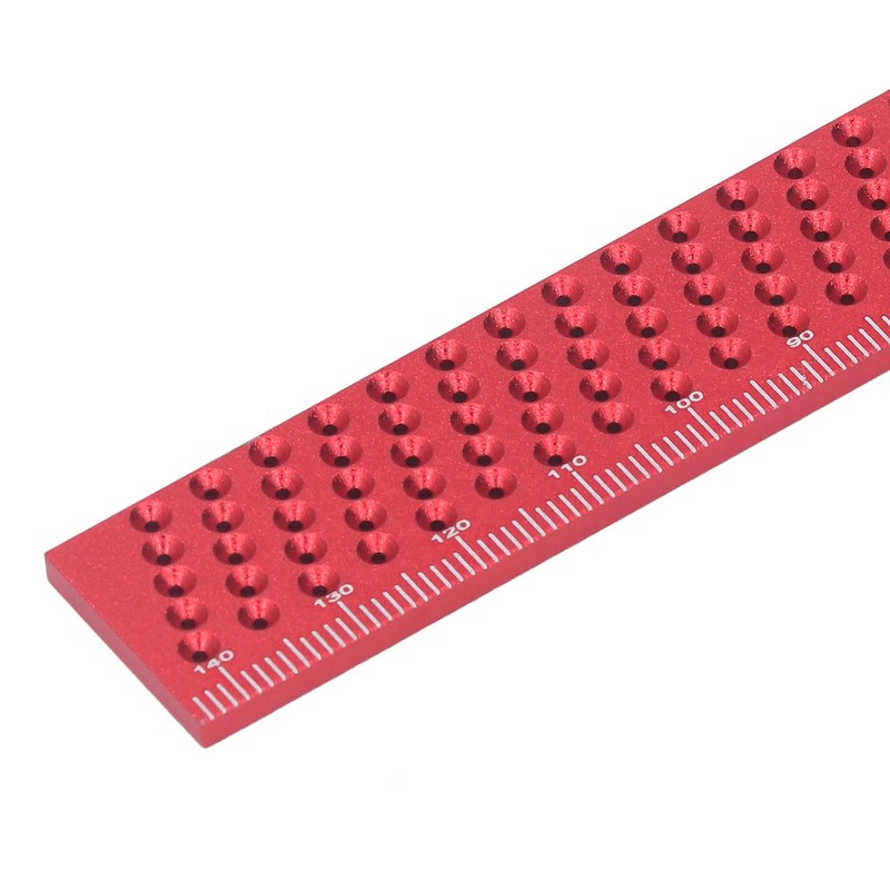 Hole Scribing Ruler Aluminium Alloy Woodworking Right Angle Ruler 45