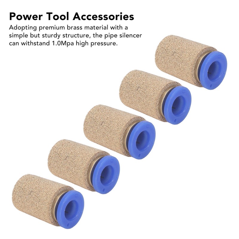 5Pcs Pneumatic Exhaust Muffler Pipe Connection Noise Filter Brass Silencer