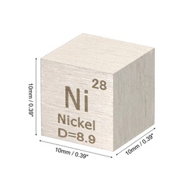 PATIKIL Nickel Cube, 10mm Ni Density Cube High Density Element Cube Unique Metal Cube Periodic Table of Elements Collections Lab Experiment Teacher Scientific Classes