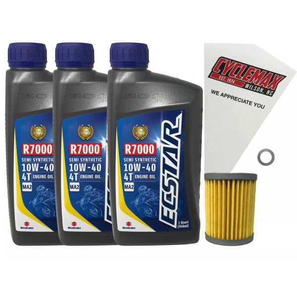 Cyclemax Genuine OEM Semi-Synthetic Oil Change Kit fits 2000-2014 Suzuki