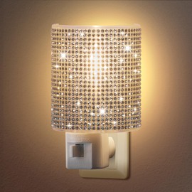 ElectricWise Crystal Decoration Night Light, Bling Decorative Night Lights Plug Into Wall with Manual On/Off Switch, 360 Degree Swivel Plug Design, Plug in Night Light for Bedroom (Crystal)