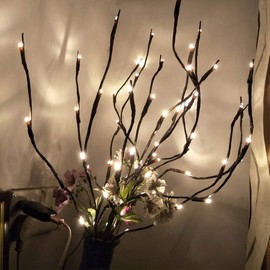 Fantasee 3 Pack 76cm LED Branch Twig Light Tree Light Flexible Branch Decoration Light for Indoor Home Shop Windows Vase Table Living Room, 6 Colors Available (Cool White)
