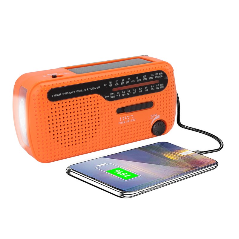 Hand Crank Radio AM FM SW1 SW2 Solar Emergency Weather