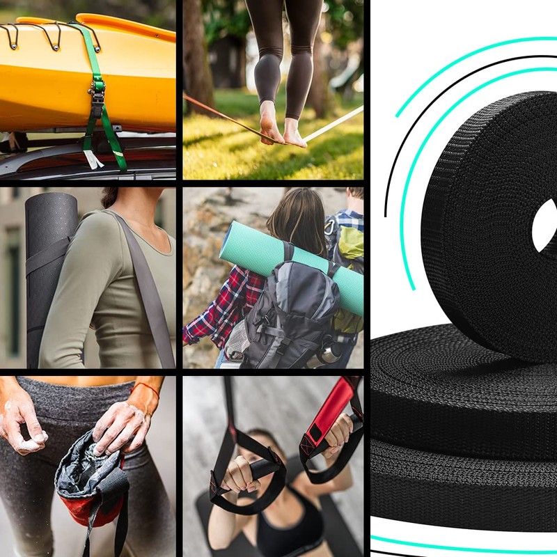 TECEUM 2 Inch Webbing – Black – 10 Yards –