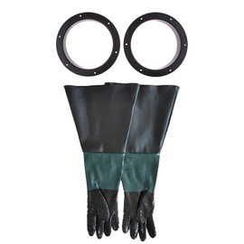 CHADWICK 1 Pair Sandblasting Cabinet Gloves 23.6",Blast Protection, with 2 Glove Holders,Safety Work Gloves