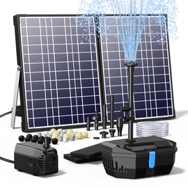 NFESOLAR Solar Pond Filter Fountain, 30W Solar Fountain Pump with Pond Filter, 16.4FT Cord, 6.6FT Tubing for Outdoor Pond, Fish Tank, Pool, Garden Waterscape