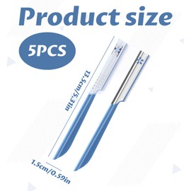 5Pcs Straight Edge Razor,Men's Beard Shaping Tool Beard Blade,Stainless Steel Eyebrow Razor Blade for Facial Hair Fuzz, Beard Razor Replacement for Travel Grooming Styling