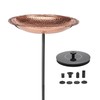Good Directions Polished Copper Bird Bath with Fountain on Garden