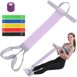 Fabric Resistance Band with Handles & Non-Slip Pedal, 120lb Full-Body Excercise Band,Resistance Loop Exercise Bands Set of 5,Portable Stretch Bands for Leg, Arm & Core, Workout Equipment for Women