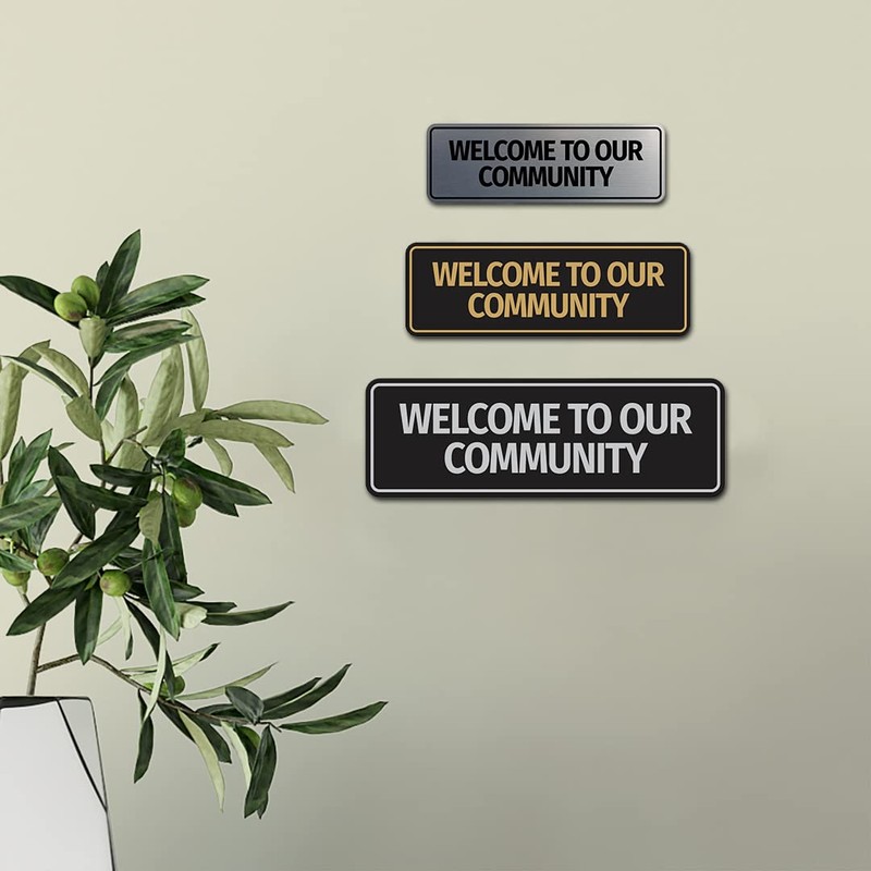 Standard Welcome to Our Community Sign (Brushed Gold) - Small