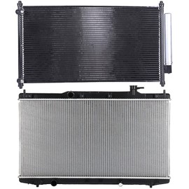 ASAPE 13363 Radiator and 4165 Condenser Engine Replace Kit Fit for Honda Accord 2013-2017 (Aluminum) - Set of 2