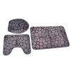 Toilet Mat Set Two Color Stone Texture Flannel Bathroom Rug