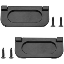 Bonsicoky 3 inch Flush Pull Ring Handles Hidden Recessed Furniture Grip, Metal Black Flush Ring Sliding Pull Handle with Screws for Cabinet Drawers Cupboard Dresser(2Pcs)
