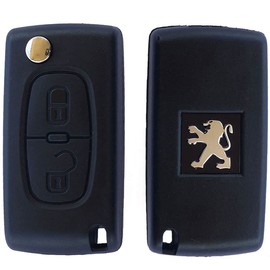 RKFUK® Replacement 2 Button Remote Car Key Fob Case CE0536 with HU83 Flip Blade Suitable for Peugeot 107 207 208 307 308 407 408 607 807 3008 5008 Expert Keys and Fobs for Cars and Vans