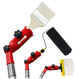 WYXDSDEV Multi-Angle Paint Brush Extender Red, Paint Edger Tool for High Ceilings, Extension Pole Attachment Holder for Paint Brush,Roller, Scraper, Rotating Head, Paint Pole Extension Device