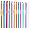 BCMRUN 14 pcs Multicolor Aluminum Crochet Hooks Knitting Needles Craft