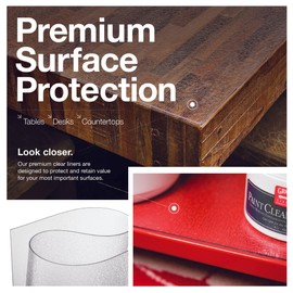 ExactMade - Clear Table Protector, USA Made, Safe, 20 x 20 Inch, 2mm Thick Pebble Textured Vinyl, Plastic Clear Table Cover for Kids Table, Desk Pad Mat for Writing Desk