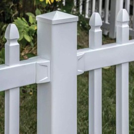 Freedom (2-2 packs per lot) Freedom Set and Secure White Vinyl Fence Bracket *SHIPS FREE