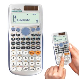 Scientific Calculator, Engineering Calculator with Writing Tablet and Pen, Math Calculator with 417 Functions, 10+2 Digits, For Universities, Engineering, Middle School, Offices, Teaching, Silver