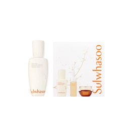 Sulwhasoo First Care Activating Serum 90mL Set Holiday 2025- A four-piece gift set featuring First Care Activating Serum, plus a mini cleanser, and anti-aging Concentrated Ginseng Rejuvenating Cream.