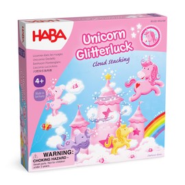 HABA Unicorn Glitterluck Cloud Stacking - Cooperative Kids Board Game - Unicorn Games and Unicorn Gifts- Ages 4+ Made in Germany