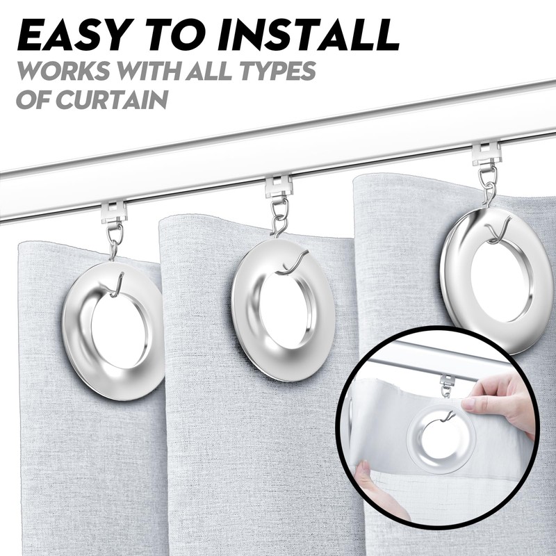 SOLOKOS Room Divider Ceiling Track Set for Curtains with Hooks,