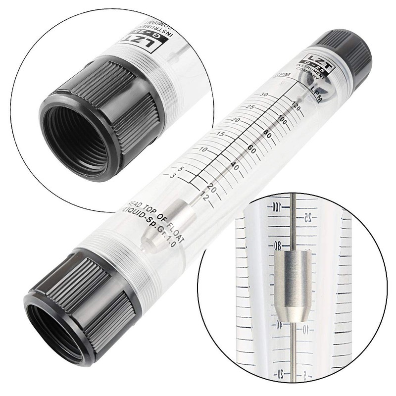 Nxtop Inline Clear Acrylic Water Flowmeter 1PT Dia Threads LZT