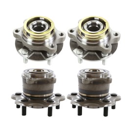 AutoShack Set of 4 Front and Rear Wheel Hub and Bearing Assemblys with ABS Replacement for INFINITI QX60 JX35 Nissan Murano 2007-2018 Altima 2009-2019 Maxima 2013-2020 Pathfinder V6 FWD 5-Lug HB4X0028